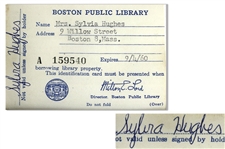 Sylvia Plaths Signed Library Card